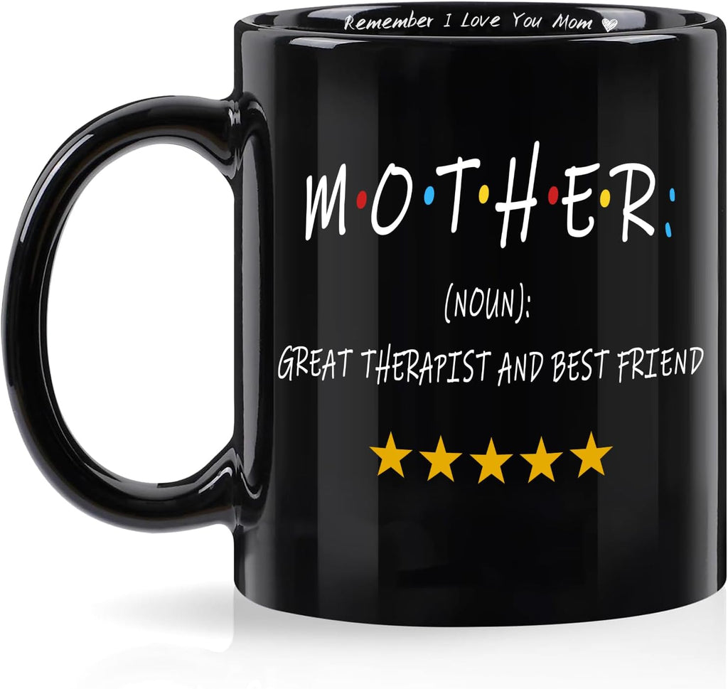 LIMUIKA Gifts for Mom - Coffee Mug for Mother from Daughter Son Husband, Mothers Day Gifts for Mama Wife, Funny Birthday Gifts for Mom Stepmother Women (11oz, Black)