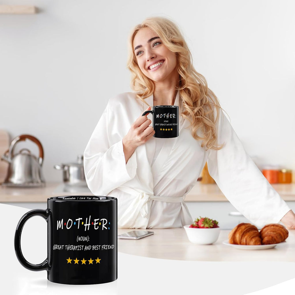 LIMUIKA Gifts for Mom - Coffee Mug for Mother from Daughter Son Husband, Mothers Day Gifts for Mama Wife, Funny Birthday Gifts for Mom Stepmother Women (11oz, Black)
