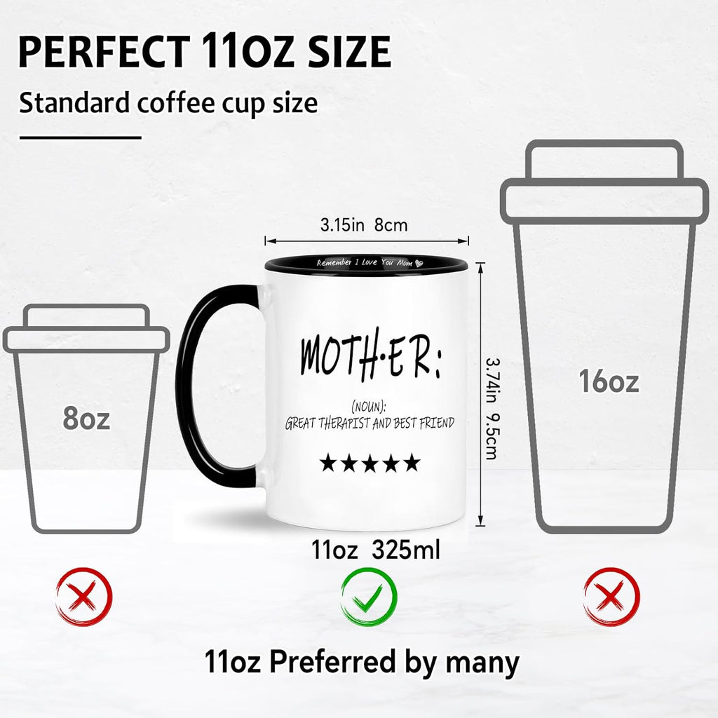 LIMUIKA Mothers Day Birthday Gifts for Mom - Coffee Mug for Mother from Daughter Son Husband, Funny Gifts Ideas Mothers Day Presents for Mom Stepmother Mama Wife(11oz, White)