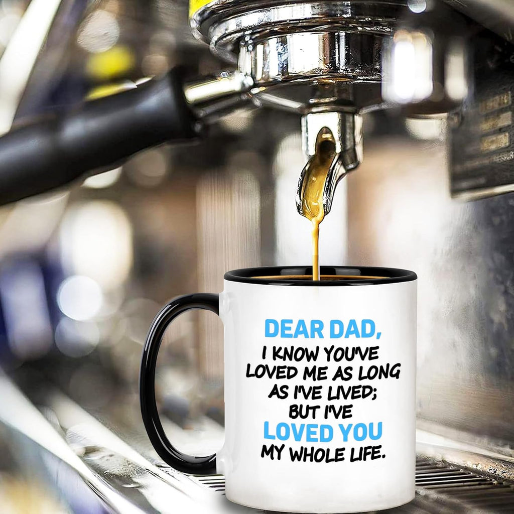 LIMUIKA Fathers Day Coffee Mug Gifts for Dad from Daughter Son Kids: Birthday Christmas Gifts for Dad, Funny Gift Ideas- Dad Mug, for Daddy, Papa, Stepfather, 11oz Funny Coffee Cup