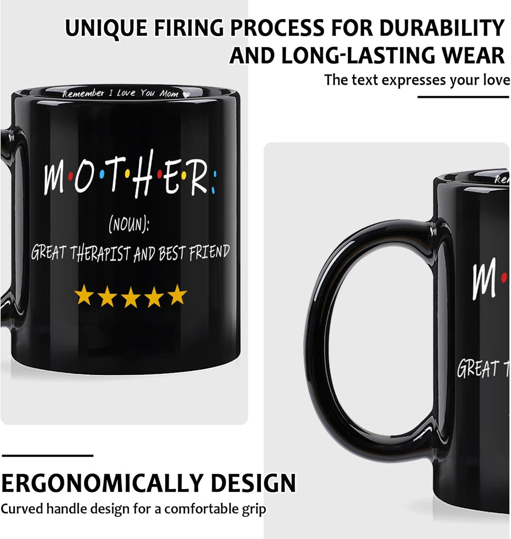 LIMUIKA Gifts for Mom - Coffee Mug for Mother from Daughter Son Husband, Mothers Day Gifts for Mama Wife, Funny Birthday Gifts for Mom Stepmother Women (11oz, Black)