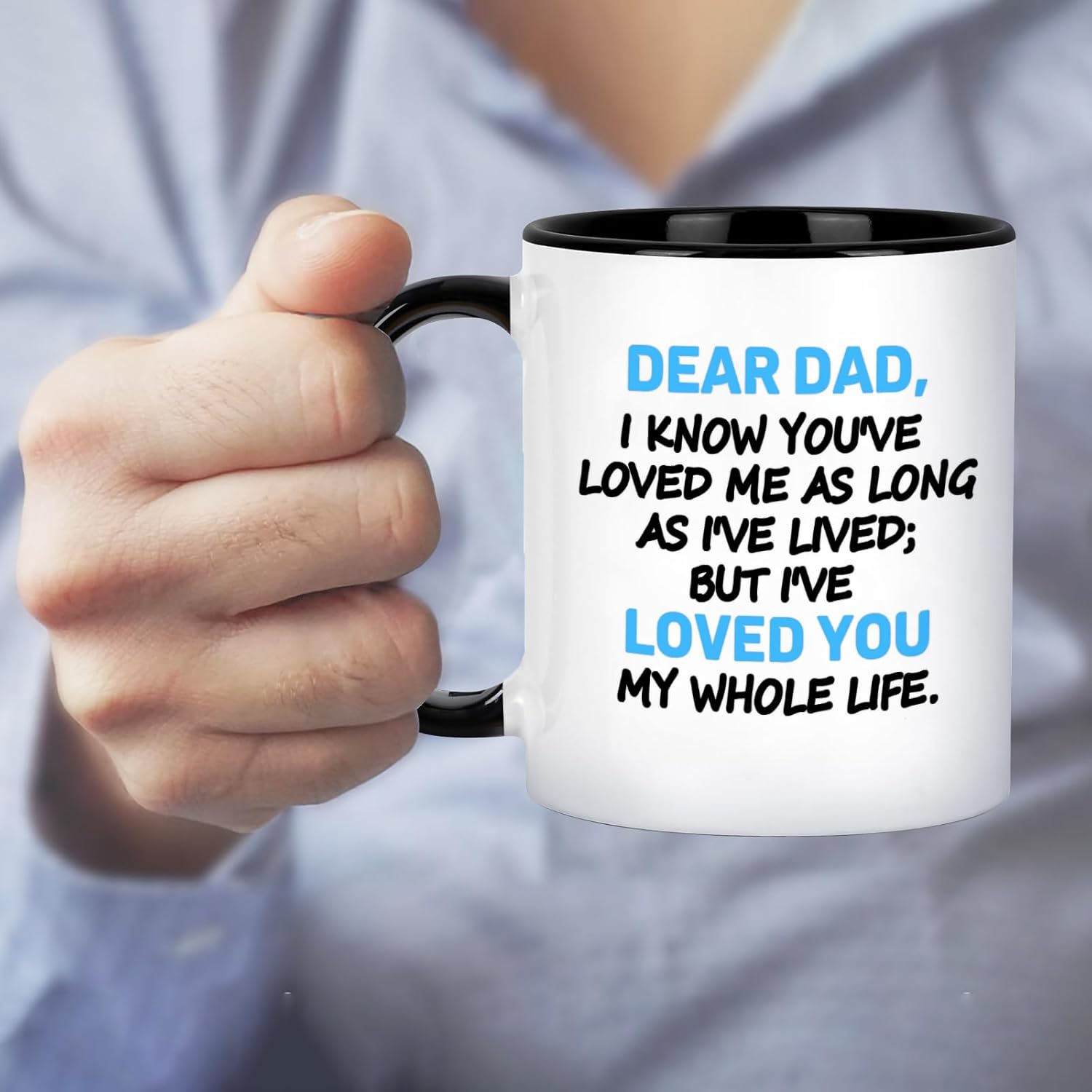 LIMUIKA Fathers Day Coffee Mug Gifts for Dad from Daughter Son Kids: Birthday Christmas Gifts for Dad, Funny Gift Ideas- Dad Mug, for Daddy, Papa, Stepfather, 11oz Funny Coffee Cup