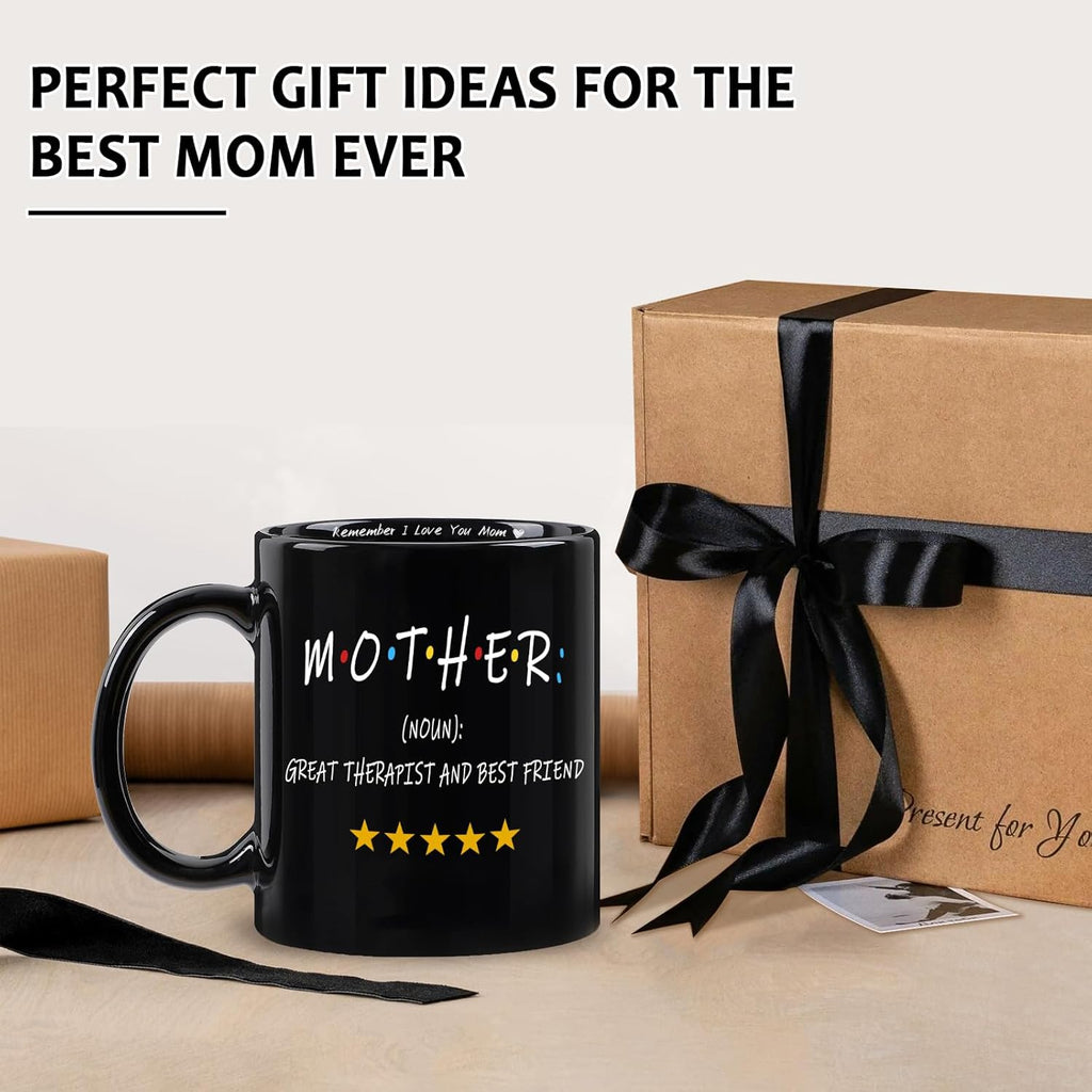 LIMUIKA Gifts for Mom - Coffee Mug for Mother from Daughter Son Husband, Mothers Day Gifts for Mama Wife, Funny Birthday Gifts for Mom Stepmother Women (11oz, Black)
