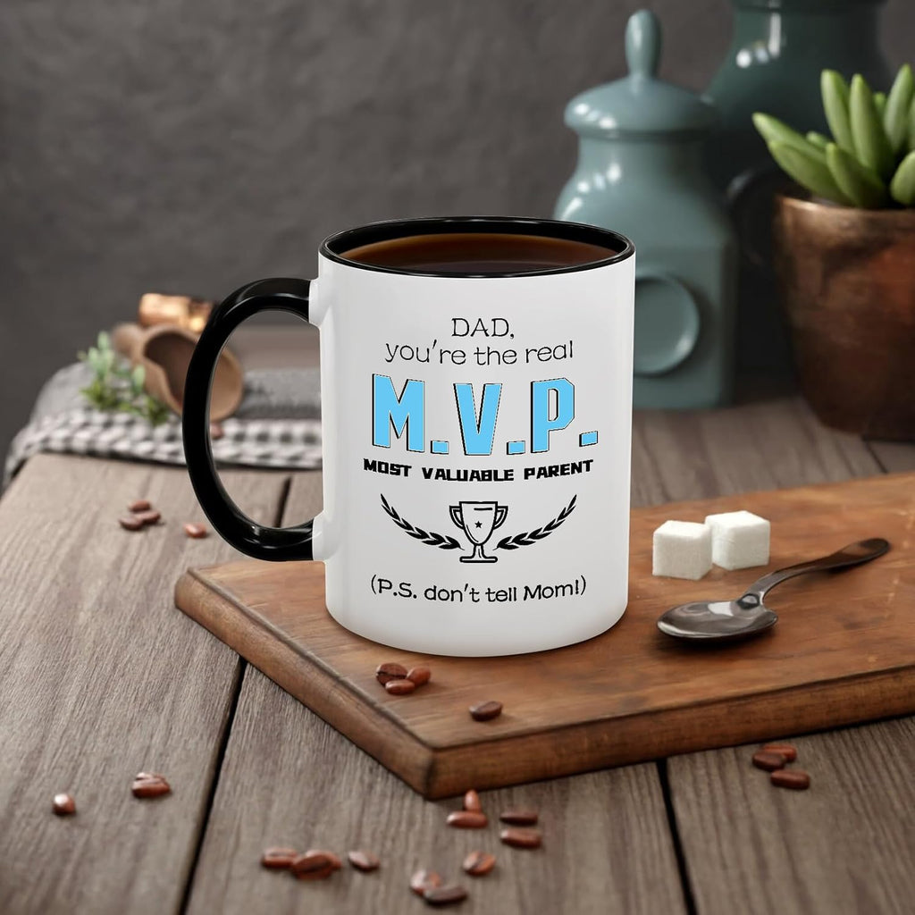 LIMUIKA Coffee Mug for Dad from Daughter Son Kids: Fathers Day Birthday Christmas Gifts for Dad, Funny Gift Ideas- Dad Mug, for Daddy, Papa, Stepfather, 11oz Funny Coffee Cup