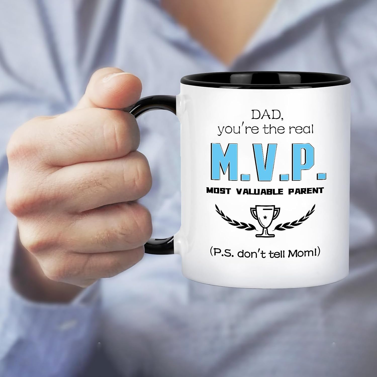 LIMUIKA Coffee Mug for Dad from Daughter Son Kids: Fathers Day Birthday Christmas Gifts for Dad, Funny Gift Ideas- Dad Mug, for Daddy, Papa, Stepfather, 11oz Funny Coffee Cup